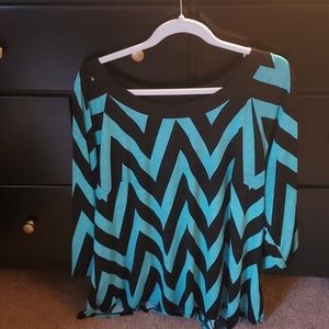 Cato black and green top